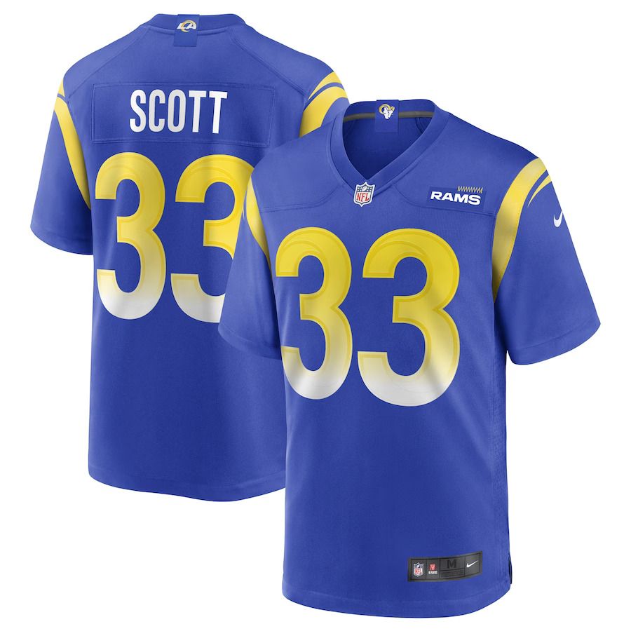 Men Los Angeles Rams 33 Nick Scott Nike Royal Game NFL Jersey